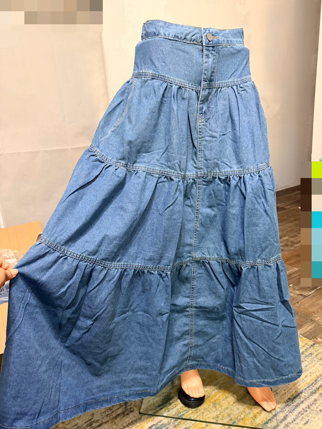 Long Blue Jean Skirt