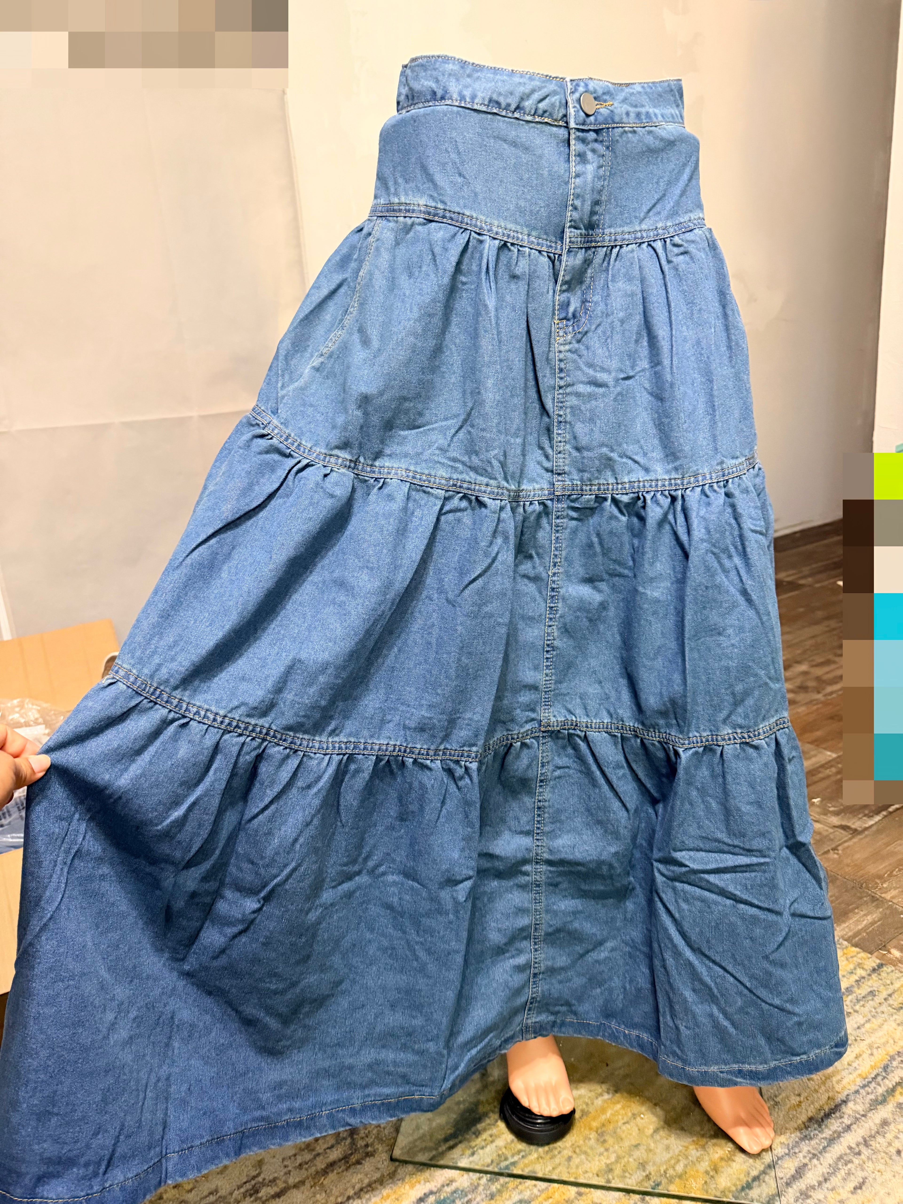 Long Blue Jean Skirt