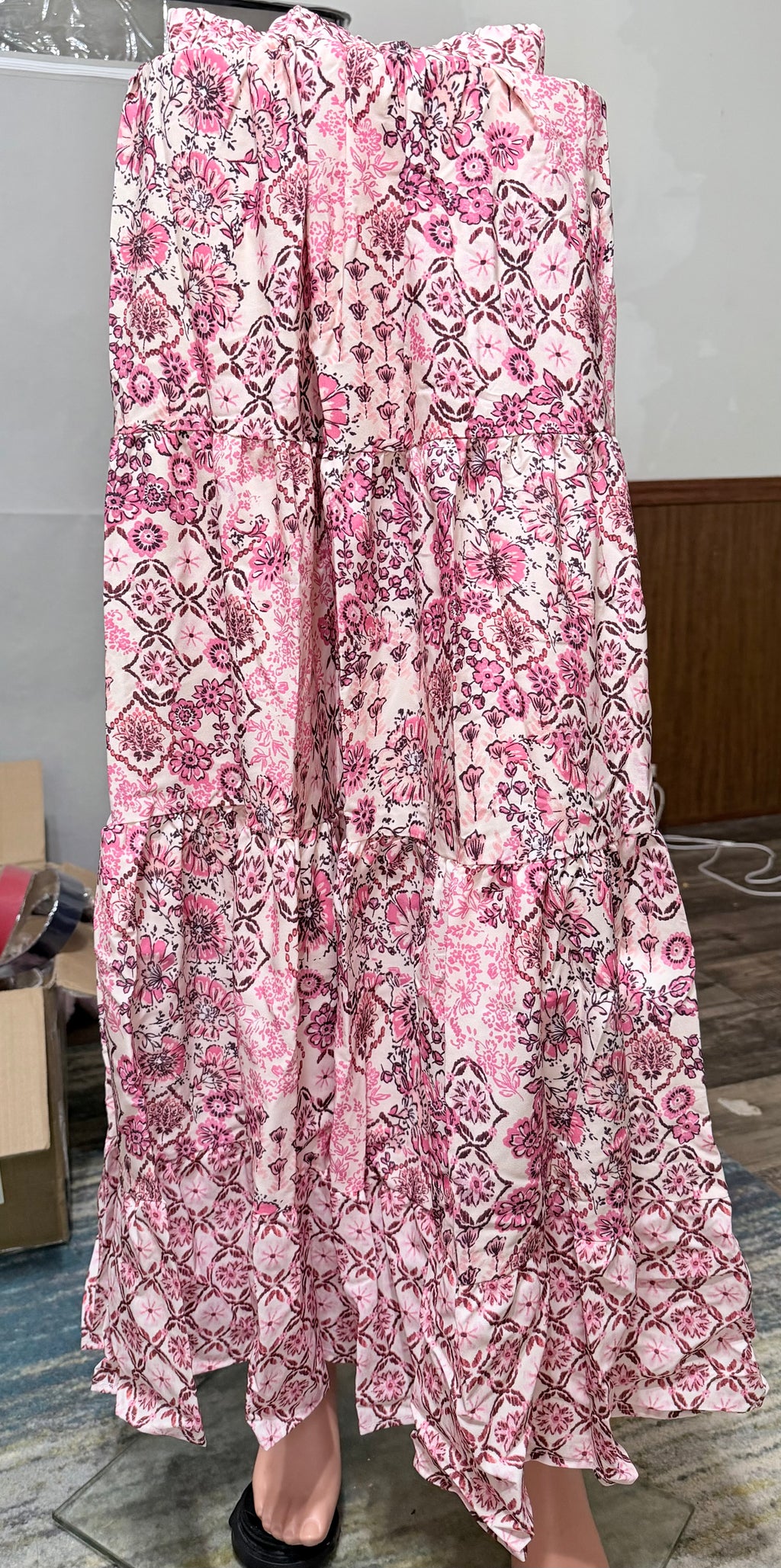 Floral Light Pink Long Skirt