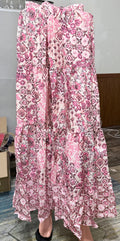 Floral Light Pink Long Skirt